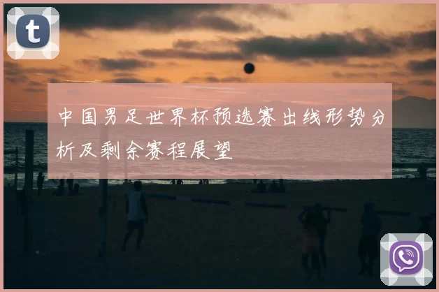 中国男足世界杯预选赛出线形势分析及剩余赛程展望